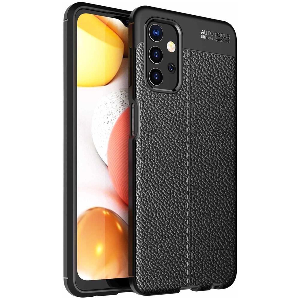 Custodia Compatibile Con Samsung Galaxy A32 5g In Nero Profondo - Coperchio Protettivo In Silicone Tpu Con Applicazione Di Finta Pelle Nobile - Foto 1