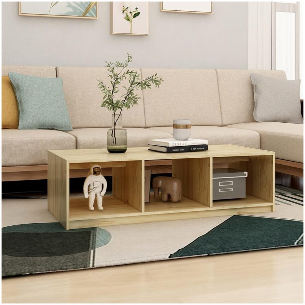 Tavolino da Salotto 110x50x34 cm Legno Massello di Pino - Foto 3
