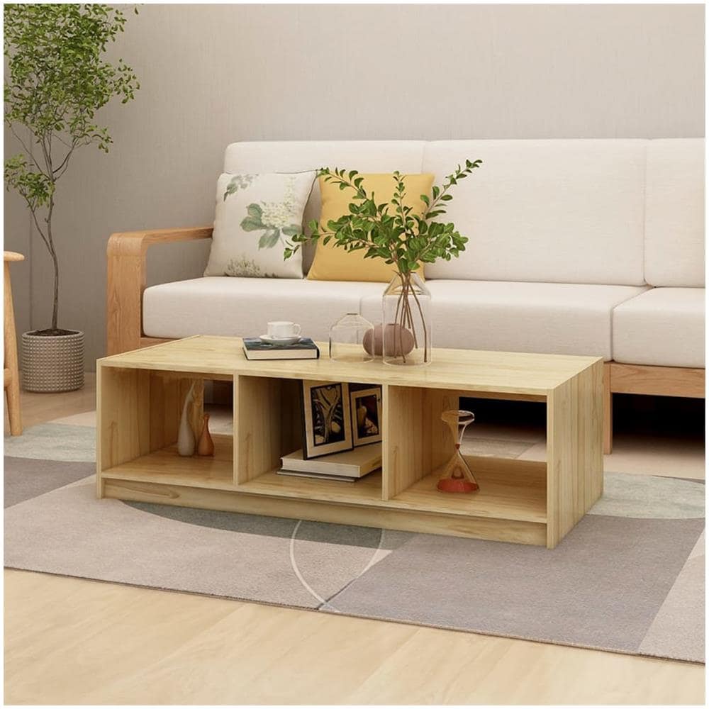 Tavolino da Salotto 110x50x34 cm Legno Massello di Pino - Foto 1