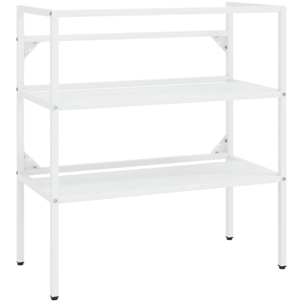 Telaio Per Lavabo Da Bagno Con Lavabo Integrato Bianco In Ferro - Foto 3