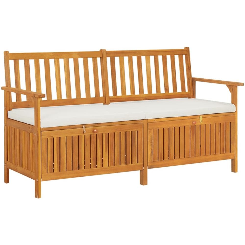 Cassapanca Con Cuscino 148 Cm In Legno Massello Di Acacia - Foto 1