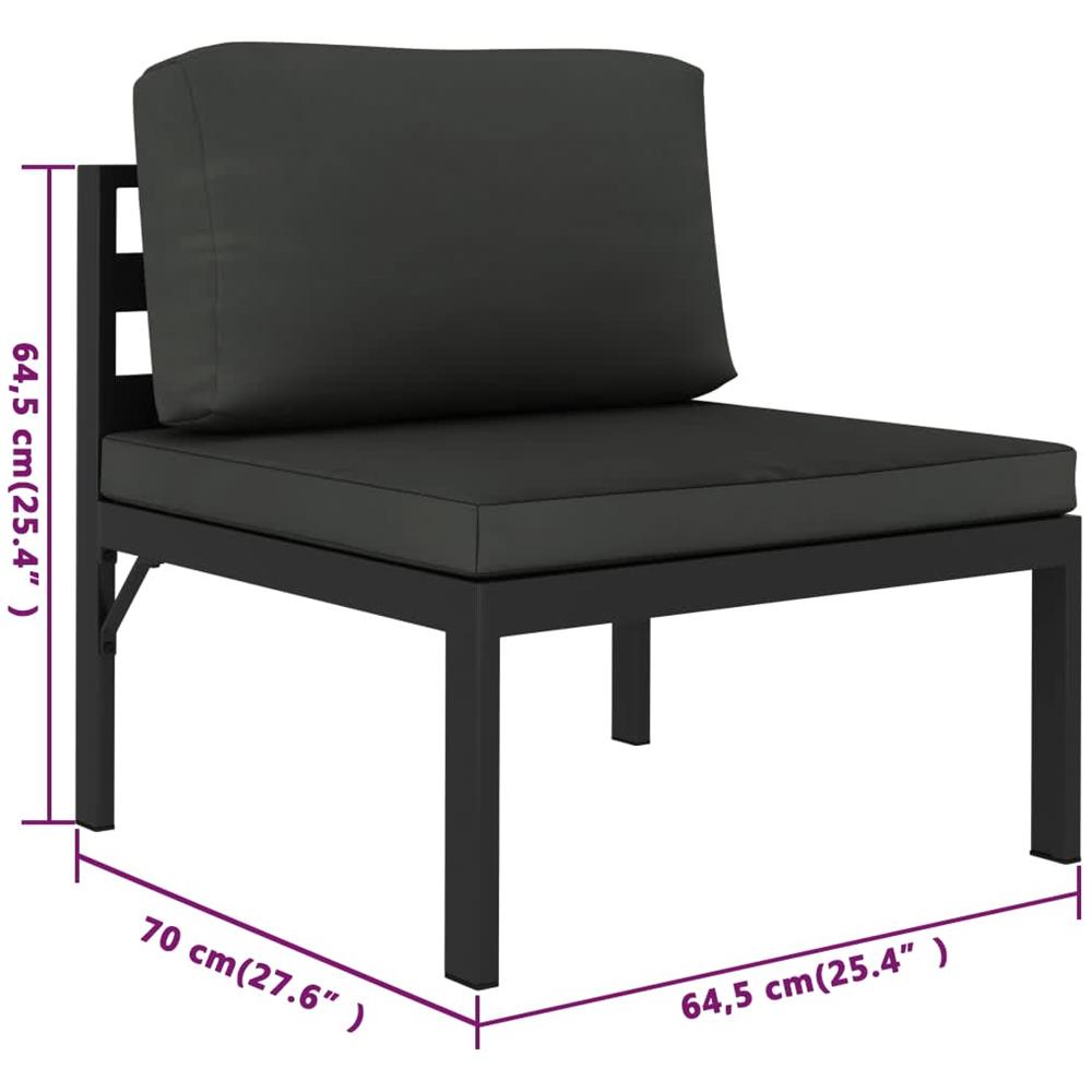 Set Divani Da Giardino 5 Pz Con Cuscini In Alluminio Antracite - Foto 7