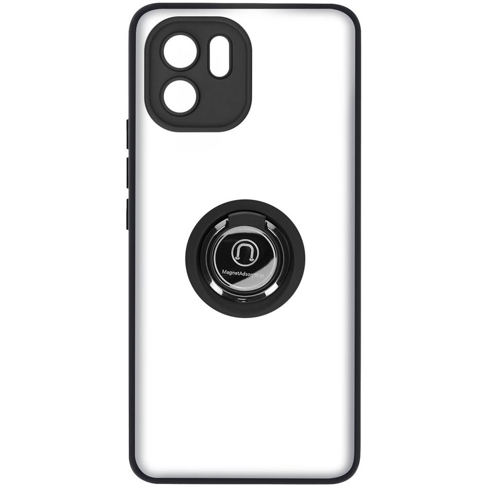 Cover Per Xiaomi Redmi A1 E A2 Bimateria Anello Metallico Supporto Nera - Foto 1