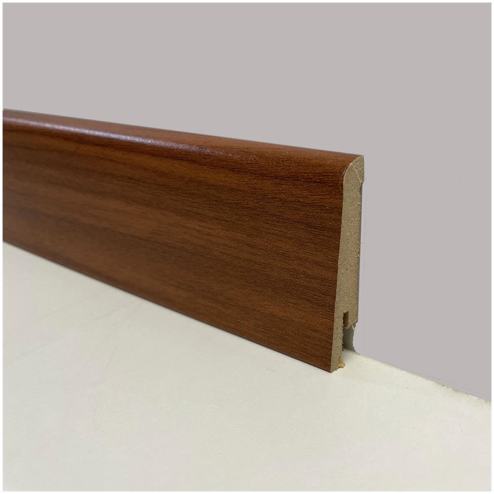 €1,69 - Battiscopa Zoccolino In Fibra Di Legno 60x15 Vari Decori, Parquet, Laminati, Spc, Lvt - Doussie-mogano - Foto 1