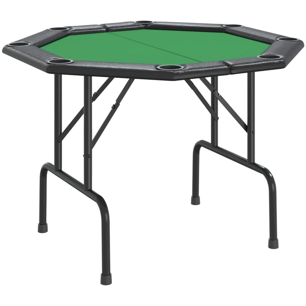 Tavolo Da Poker Pieghevole 8 Giocatori Verde 108x108x75 Cm - Foto 2