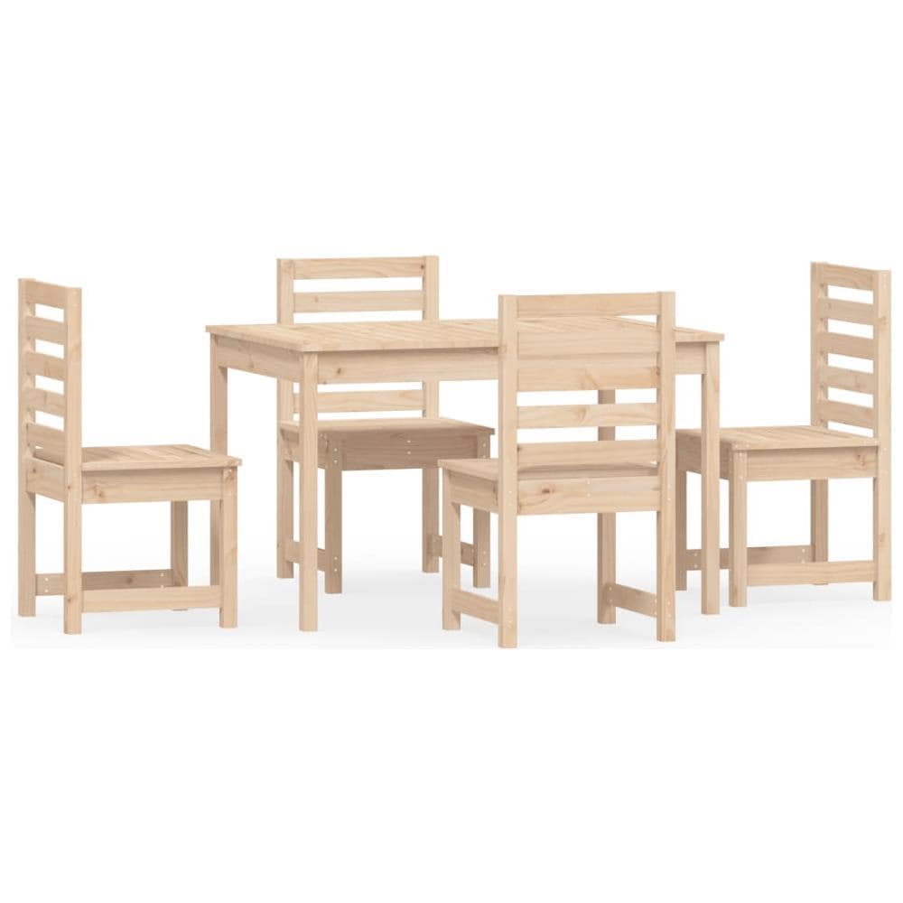 Set Da Pranzo Per Giardino 5 Pz In Legno Massello Di Pino - Foto 2