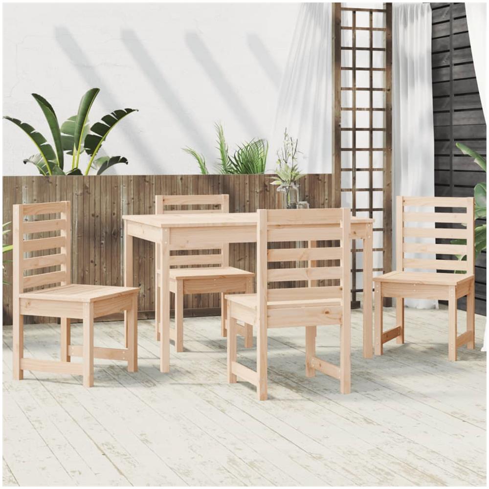 Set Da Pranzo Per Giardino 5 Pz In Legno Massello Di Pino - Foto 3