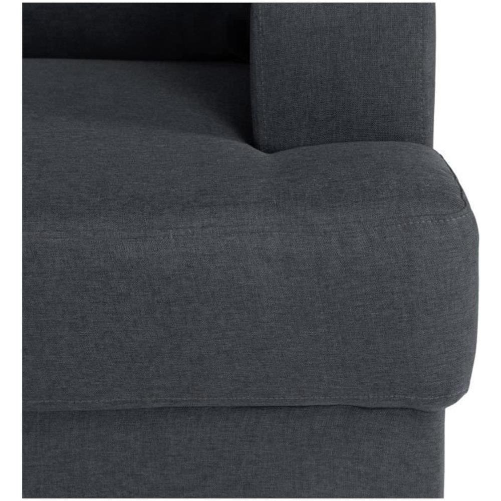 Divano Angolo Sinistro 4 Posti - Tessuto Grigio Antracite - 215 X 140 Cm - Foto 1