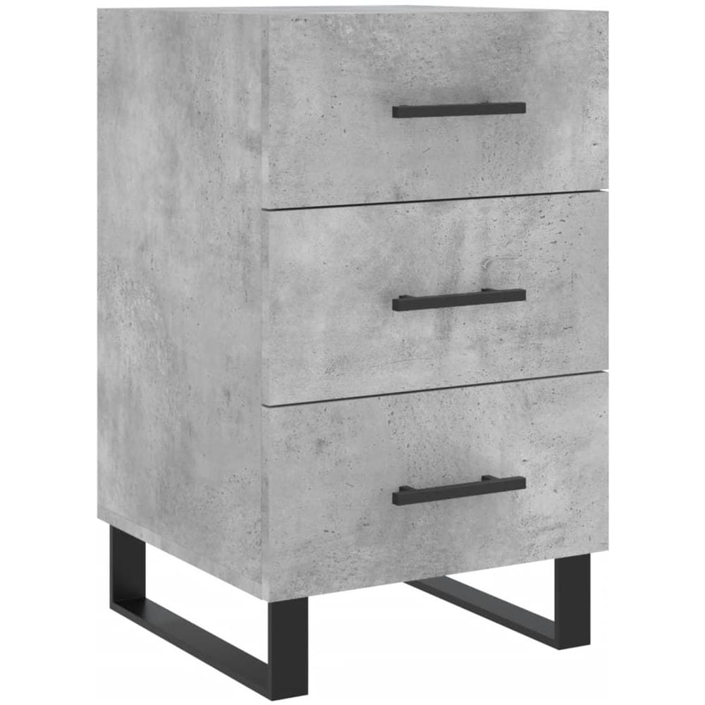 Comodino Grigio Cemento 40x40x66 Cm In Legno Multistrato - Foto 2