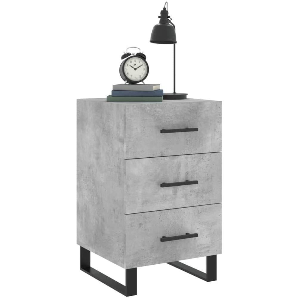 Comodino Grigio Cemento 40x40x66 Cm In Legno Multistrato - Foto 3