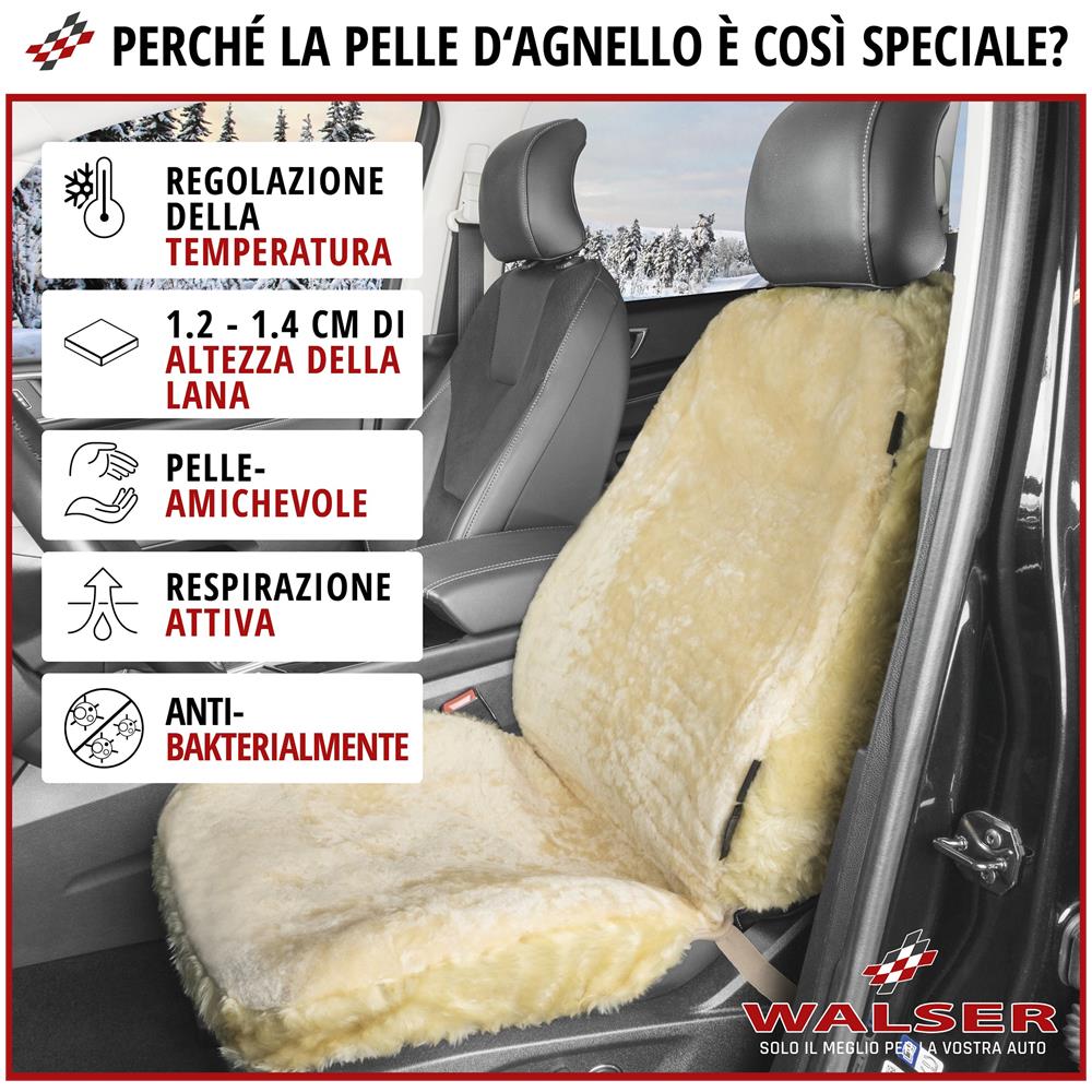 Coprisedili Auto Monette In Pelle D'agnello Beige Con Zipp It System - Foto 2