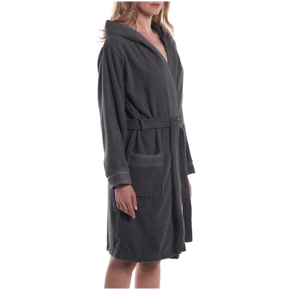 Accappatoio Con Cappuccio Spugnissima Gim In Cotone Colore Grigio Misura Ml - Foto 3