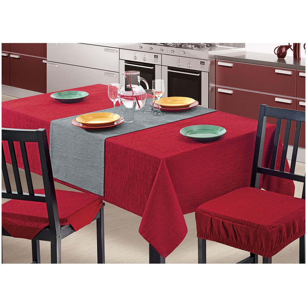 Copritavolo Salotto Cucina Jacquard Modello Charme Made In Italy 140x140 Arancio - Foto 7