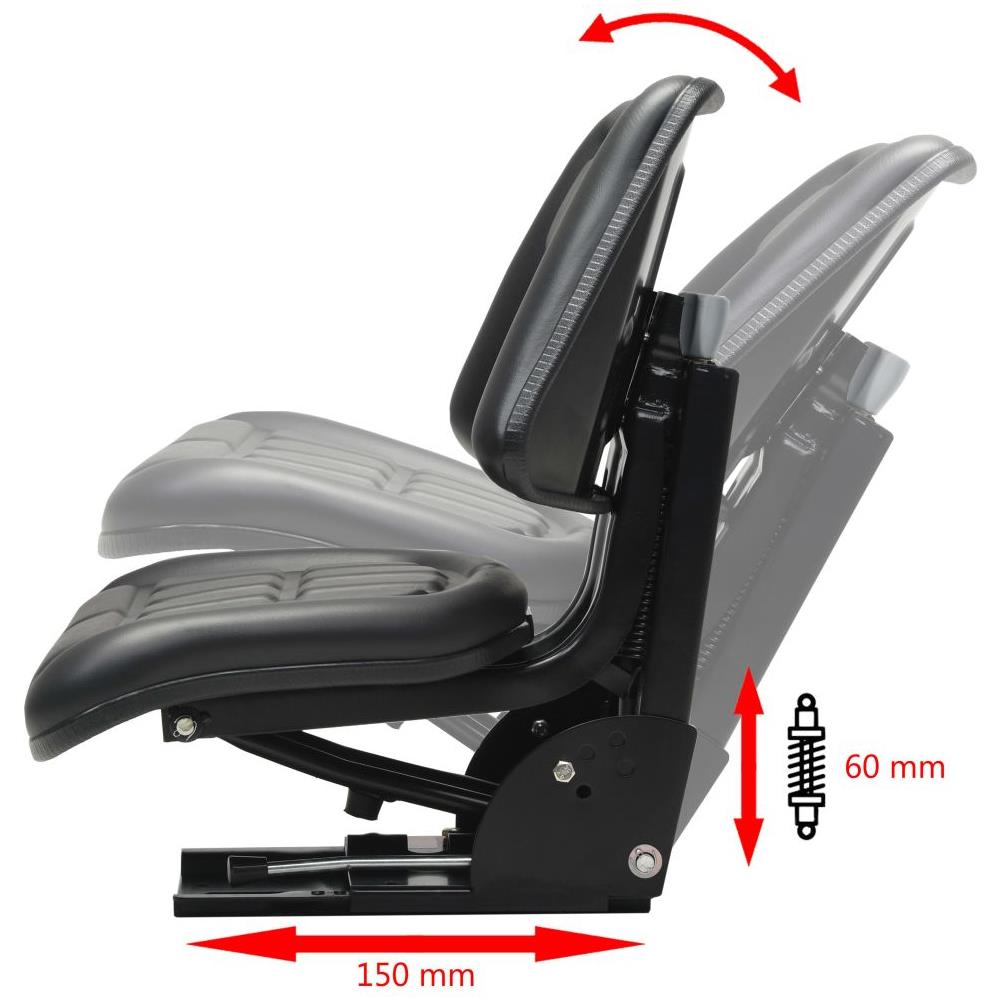 Sedile Per Trattore Con Sospensione Nero - Foto 8