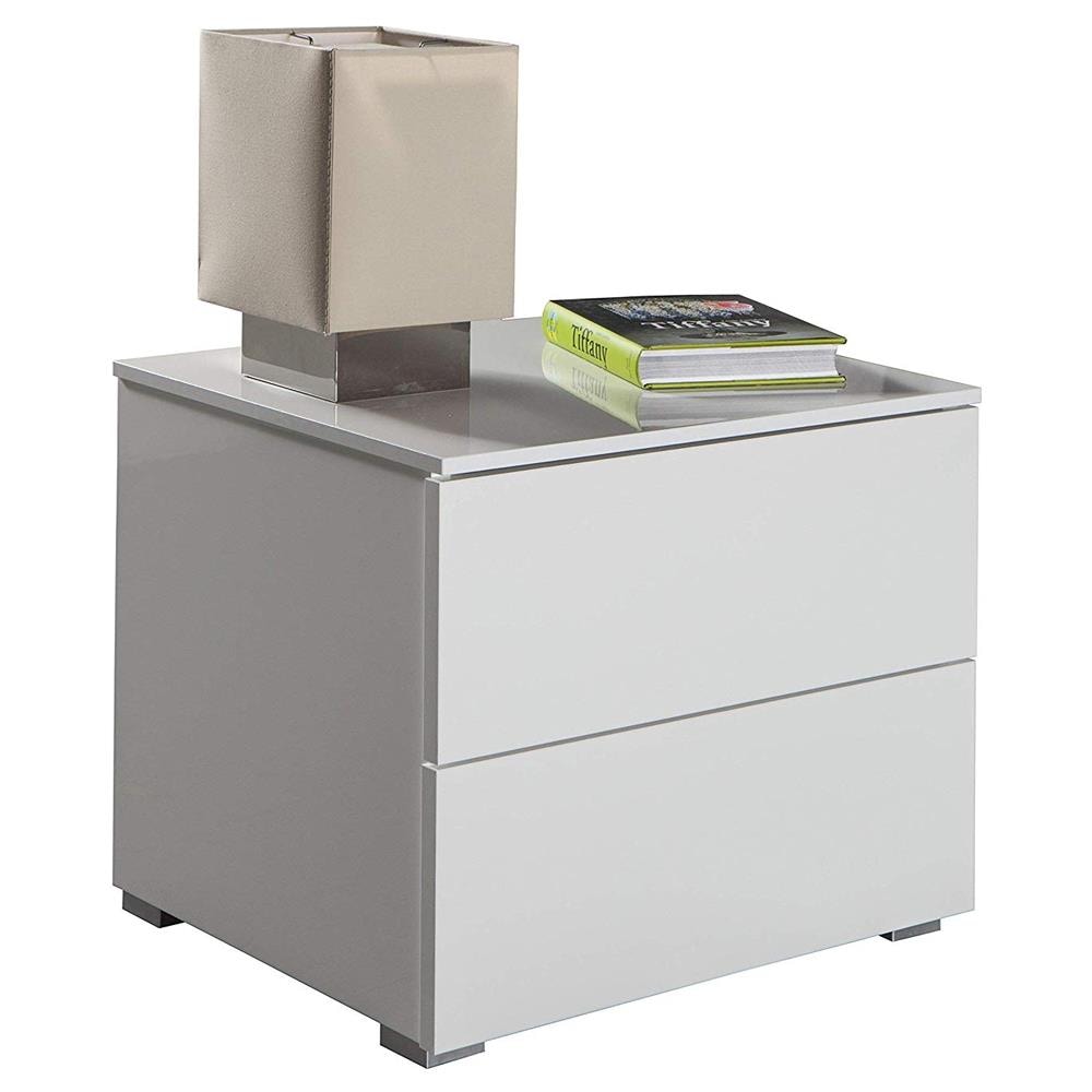 Comodino Bianco Moderno Con 2 Cassetti Ct7165k30404 - Foto 1