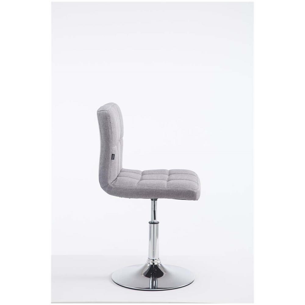 Sedia Lounge di Design Palma V2 - Sedia Sgabello Girevole E Imbottita in Tessuto Trapunto - Sgabello Regolabile E Telaio in Metallo Cromato Grigio - Foto 2