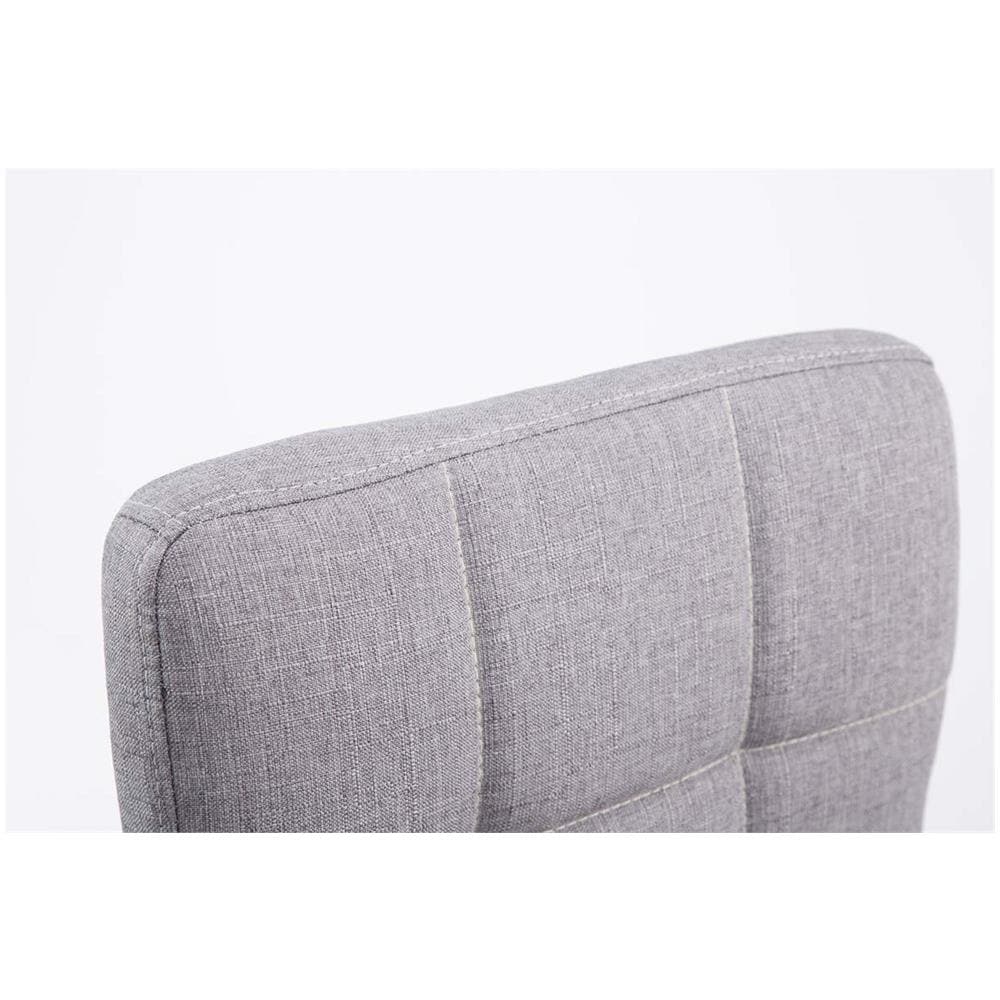 Sedia Lounge di Design Palma V2 - Sedia Sgabello Girevole E Imbottita in Tessuto Trapunto - Sgabello Regolabile E Telaio in Metallo Cromato Grigio - Foto 5