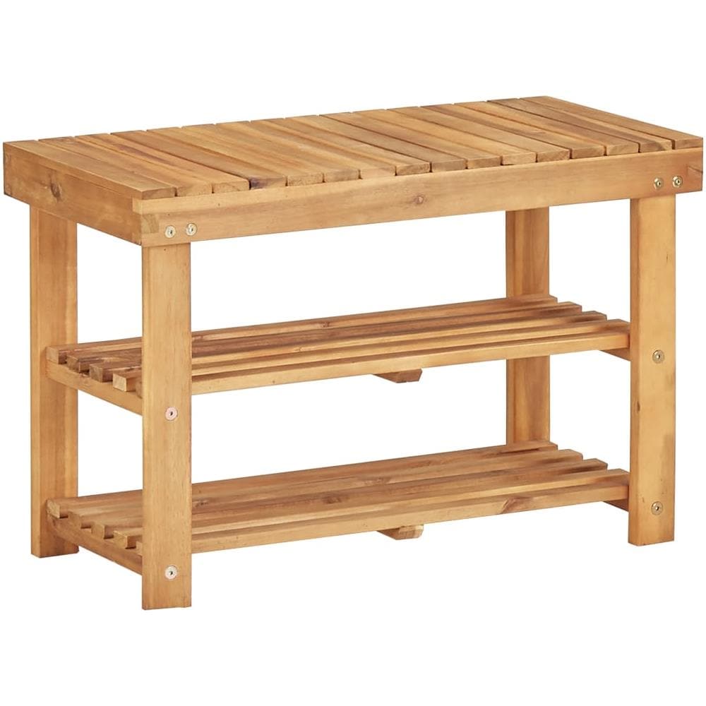 Scarpiera 70x32x46 Cm In Legno Massello Di Acacia - Foto 1