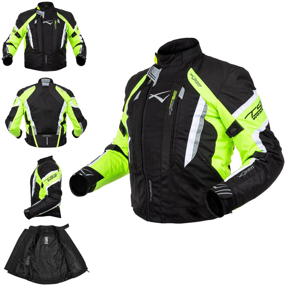 Giacca Cordura Impermeabile Moto Touring Tessuto Sport Sfoderabile Fluo Xl - Foto 1