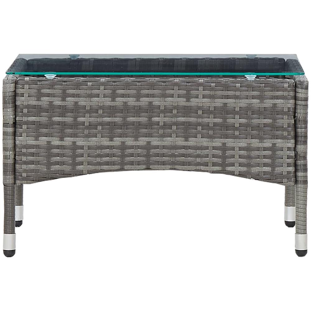 Tavolino Da Caffè Grigio 60x40x36 Cm In Polyrattan - Foto 2