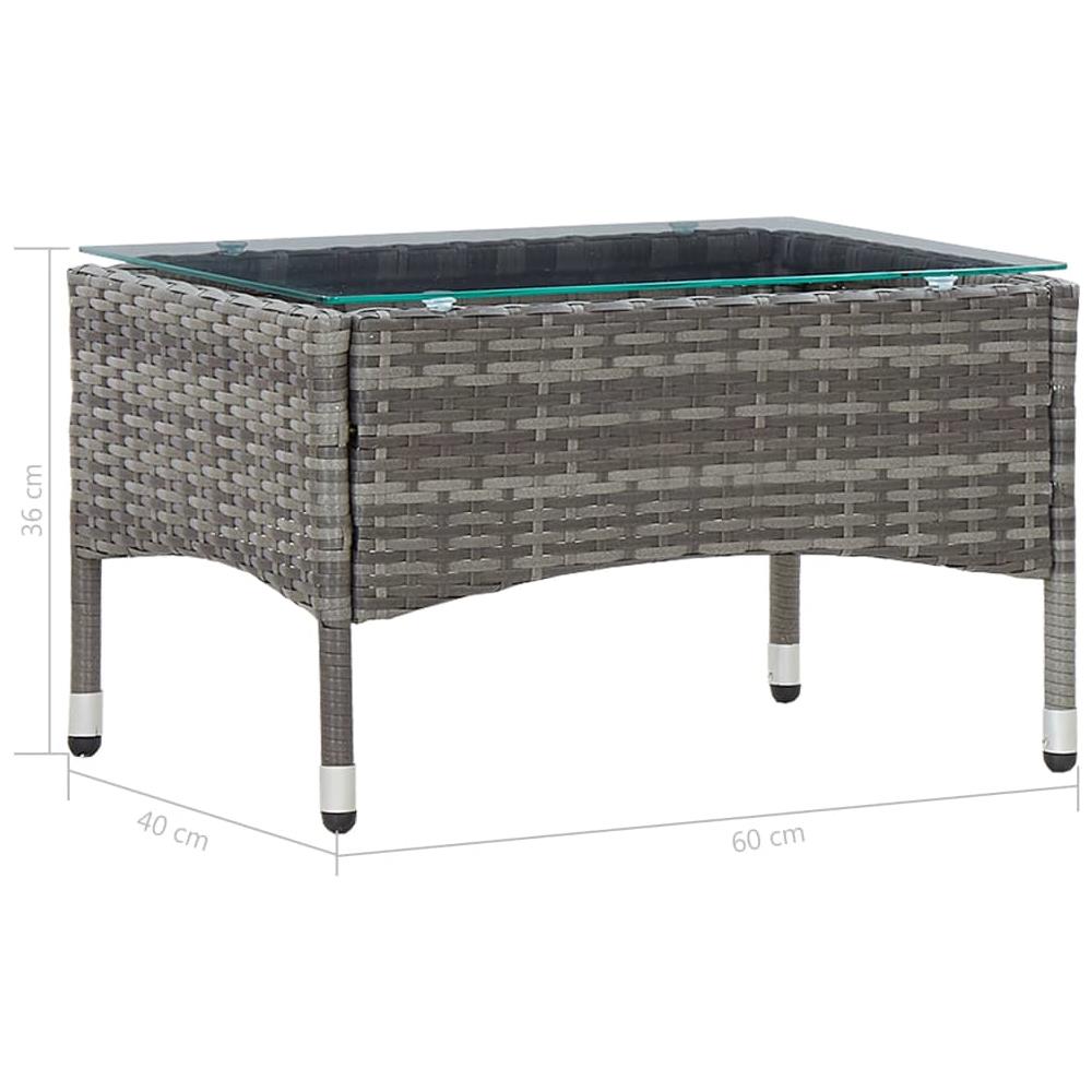 Tavolino Da Caffè Grigio 60x40x36 Cm In Polyrattan - Foto 5