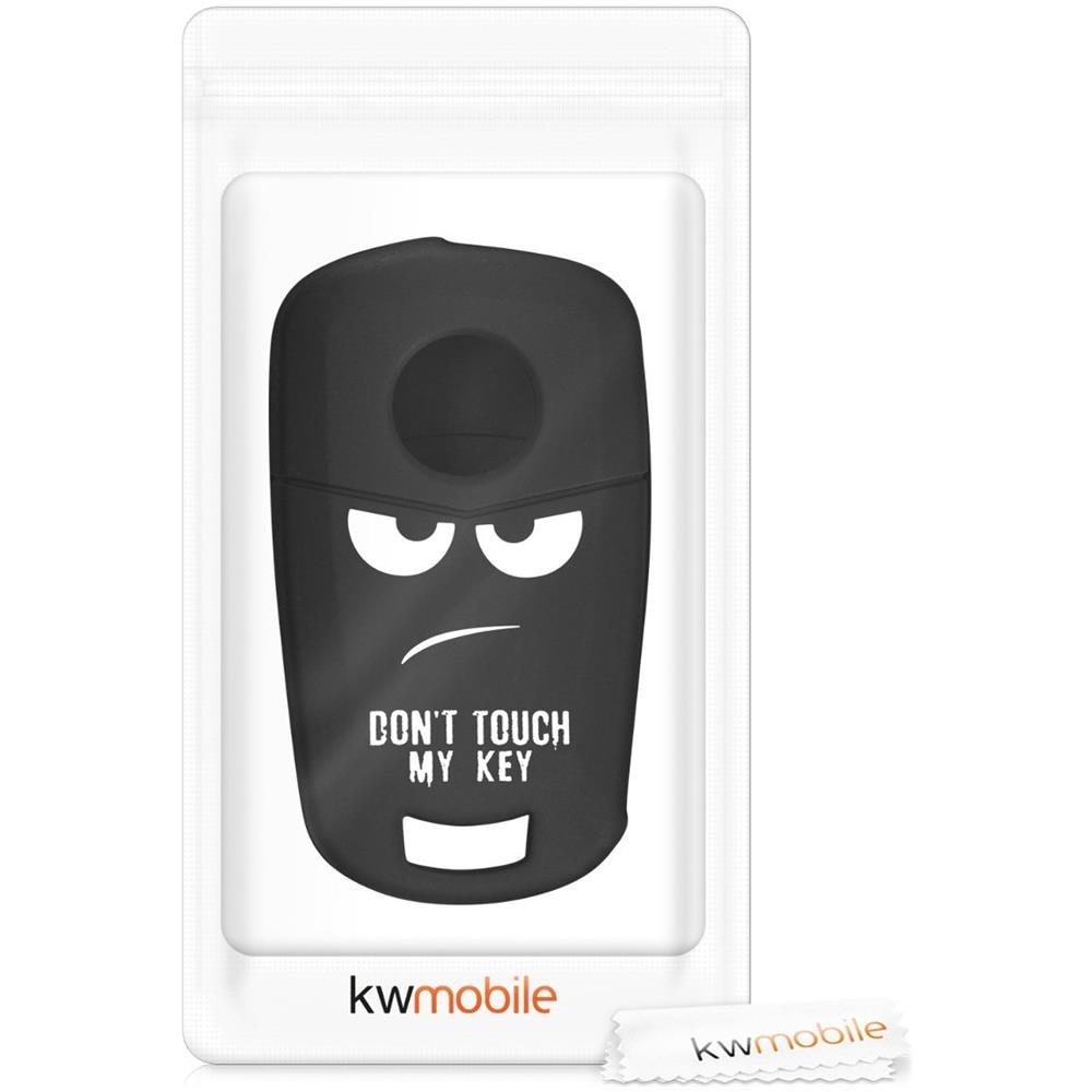 Copritastiera Auto Per Opel Vauxhall - Copertura Fob Silicone Chiave Di Protezione Per Opel Vauxhall 2 Pulsante Car Vibrazione Di Chiave - Do Not Touch My Tasto Bianco Nero - Foto 2