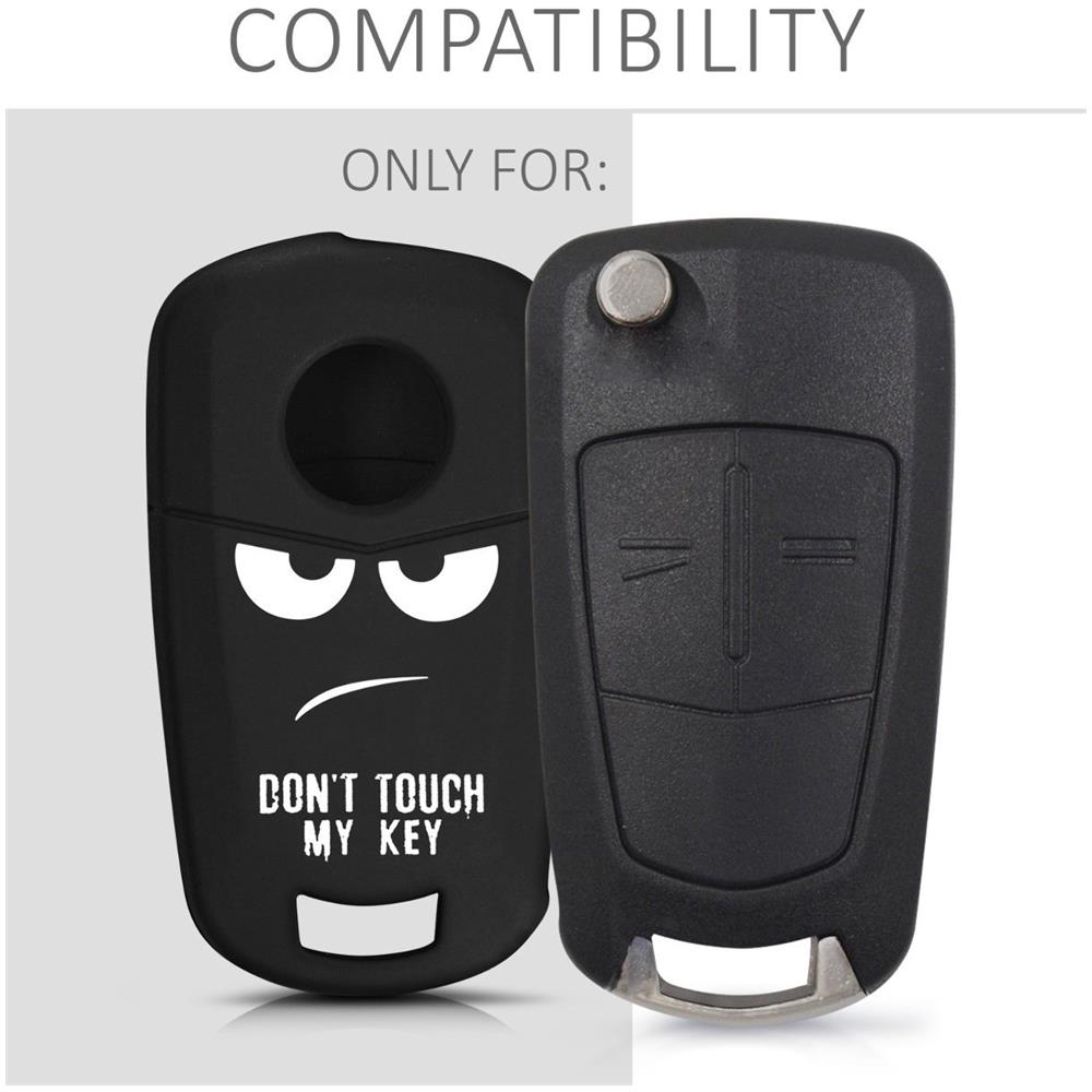 Copritastiera Auto Per Opel Vauxhall - Copertura Fob Silicone Chiave Di Protezione Per Opel Vauxhall 2 Pulsante Car Vibrazione Di Chiave - Do Not Touch My Tasto Bianco Nero - Foto 4