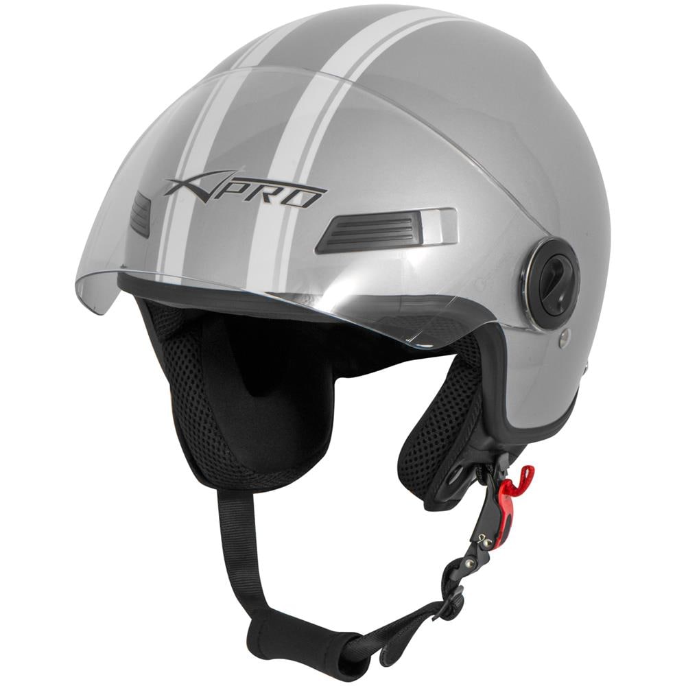 Casco Jet Scooter Moto Quad Omologato Ece 22 05 Visiera Argento Xl - Foto 5