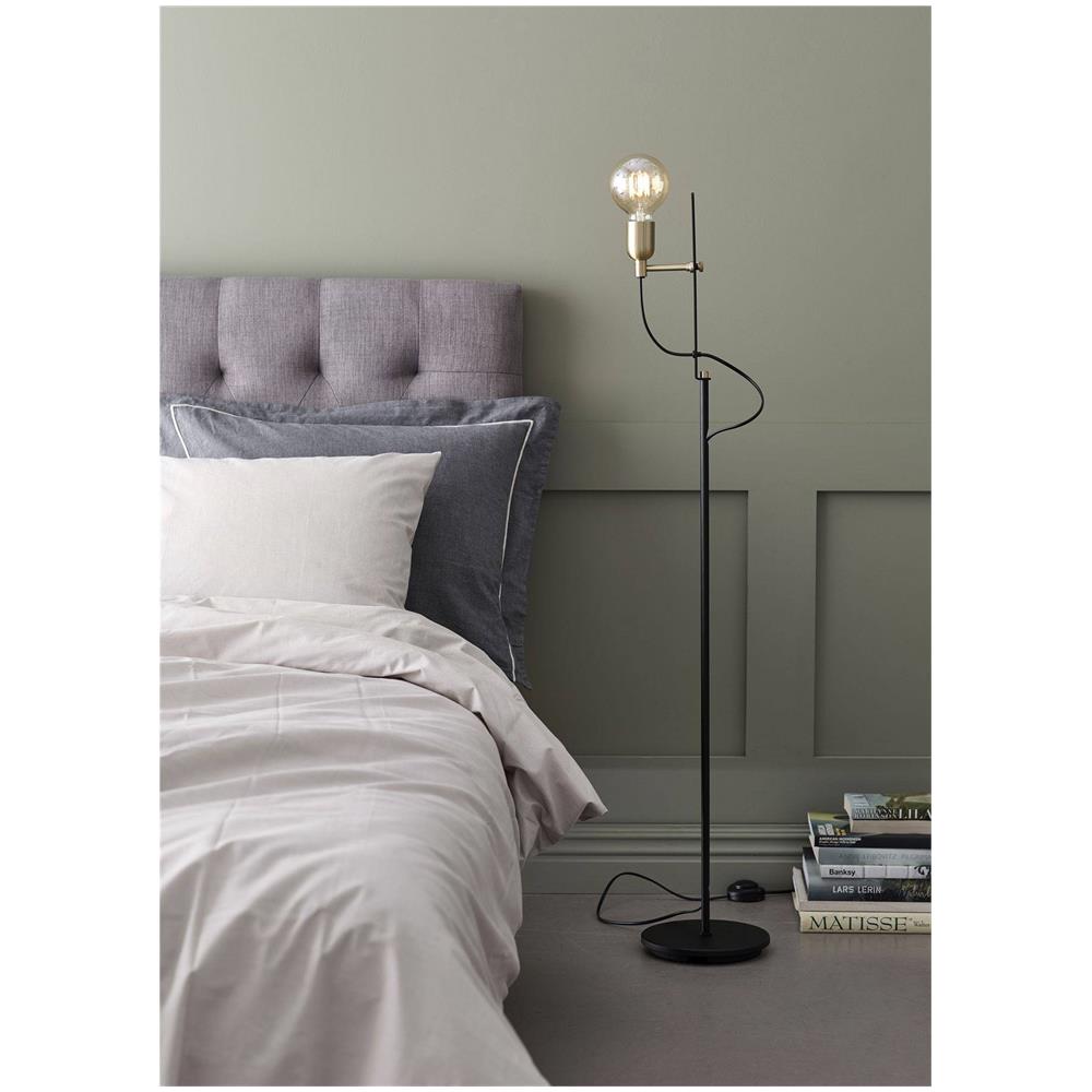 Piantana 1 Luce Ottone, Struttura Nera, E27 - Foto 2