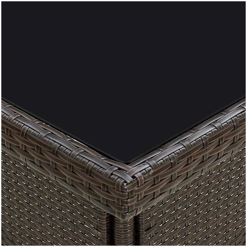 Tavolo Da Pranzo Da Giardino Marrone In Polyrattan E Vetro - Foto 2