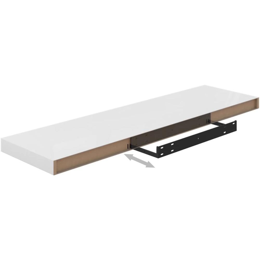 Scaffali A Parete 2 Pz Bianco Lucido 90x23,5x3,8 Cm In Mdf - Foto 8