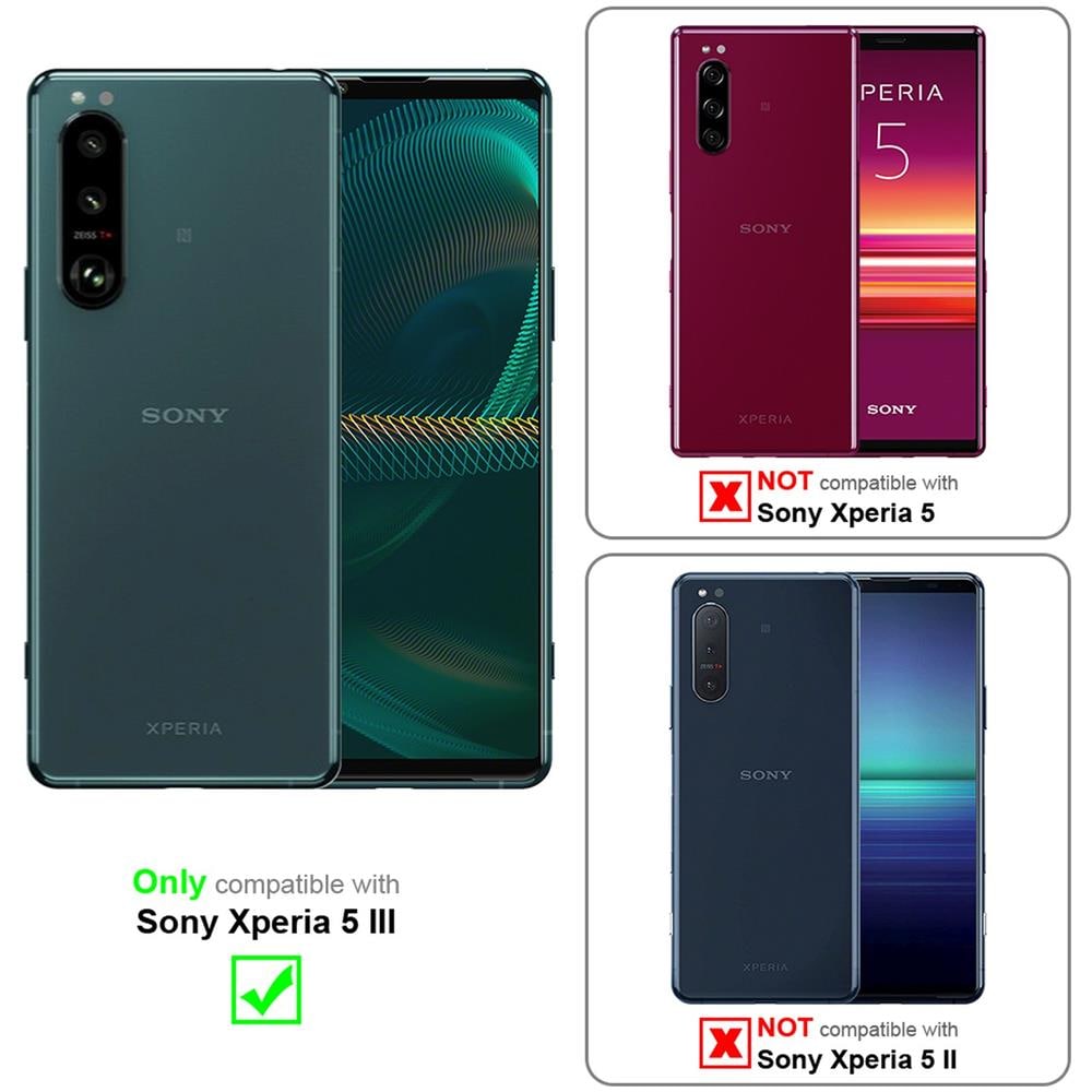 Custodia Compatibile Con Sony Xperia 5 Iii In Grigio Fiore - Coperchio Protettivo In Design Floreale Con Chiusura Magnetica, Funzione Stand E Slot Per Carte - Foto 2
