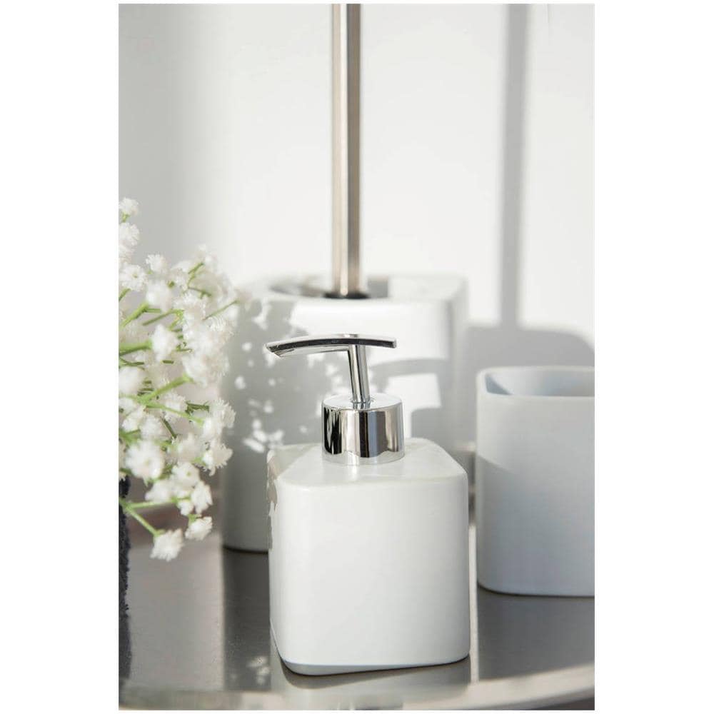 Dispenser Con Pompa Di Sapone Liquido, Contenitore In Ceramica Hexa Per Rabbocco - 290 Ml, Wenko - Foto 4