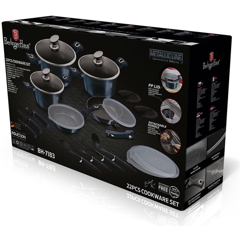 Set Di Pentole Bh-7183 22 Pz. Acquamarina - Foto 8