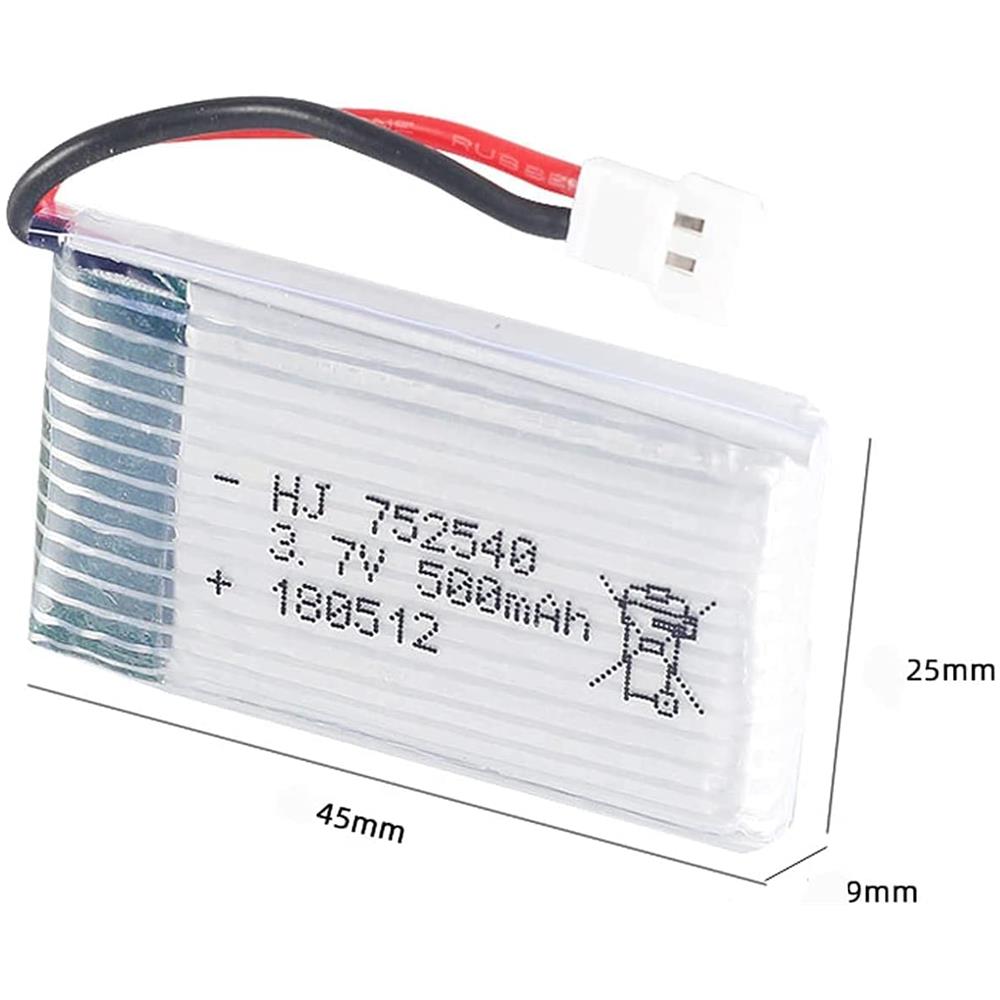 1 Pezzo Batteria Lipo Ricaricabile 3.7v, 500 Mah Per Rc Droni Quadricotteri Syma X5 X5c X5sc X5sw, Cheerson Cx-30w, Skytech M68, Wltoys - Foto 2