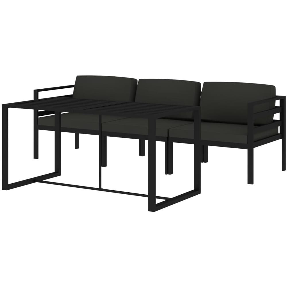 Set Divani Da Giardino 4 Pz Con Cuscini In Alluminio Antracite - Foto 2