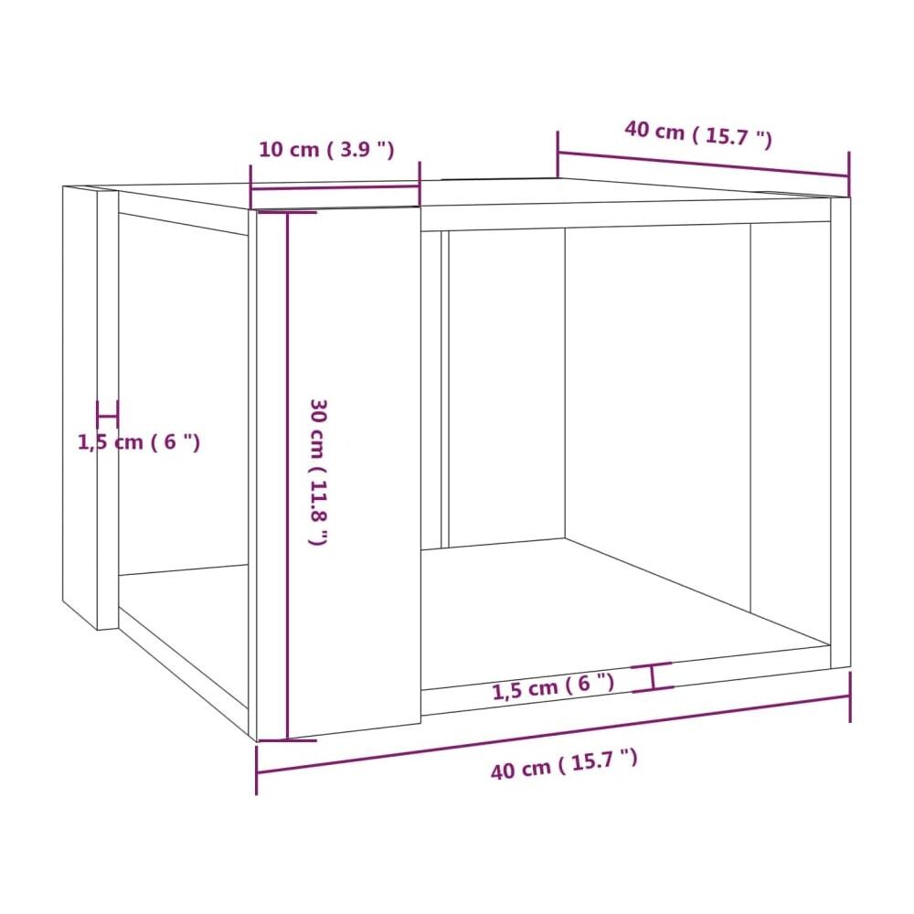 Tavolino Da Salotto Rovere Fumo 40x40x43cm Legno Ingegnerizzato - Foto 5
