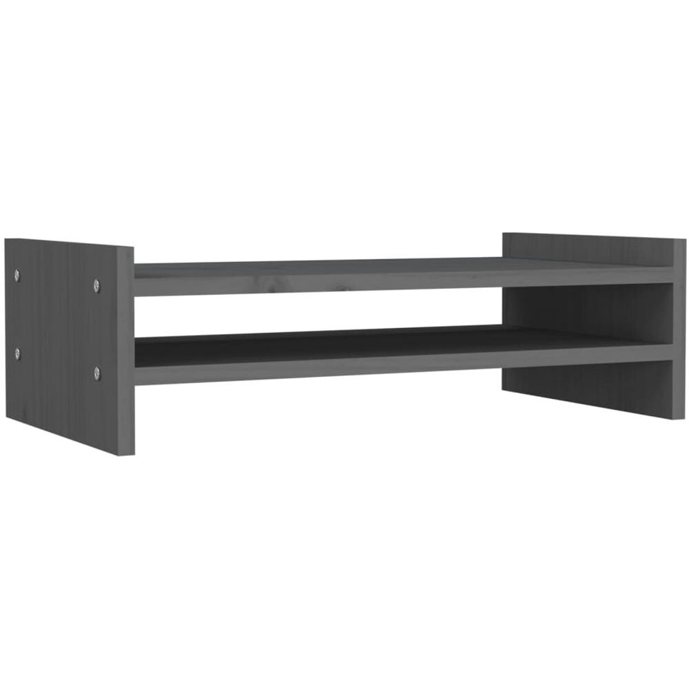 Supporto Per Monitor Grigio 50x27x15 Cm Legno Massello Di Pino - Foto 2