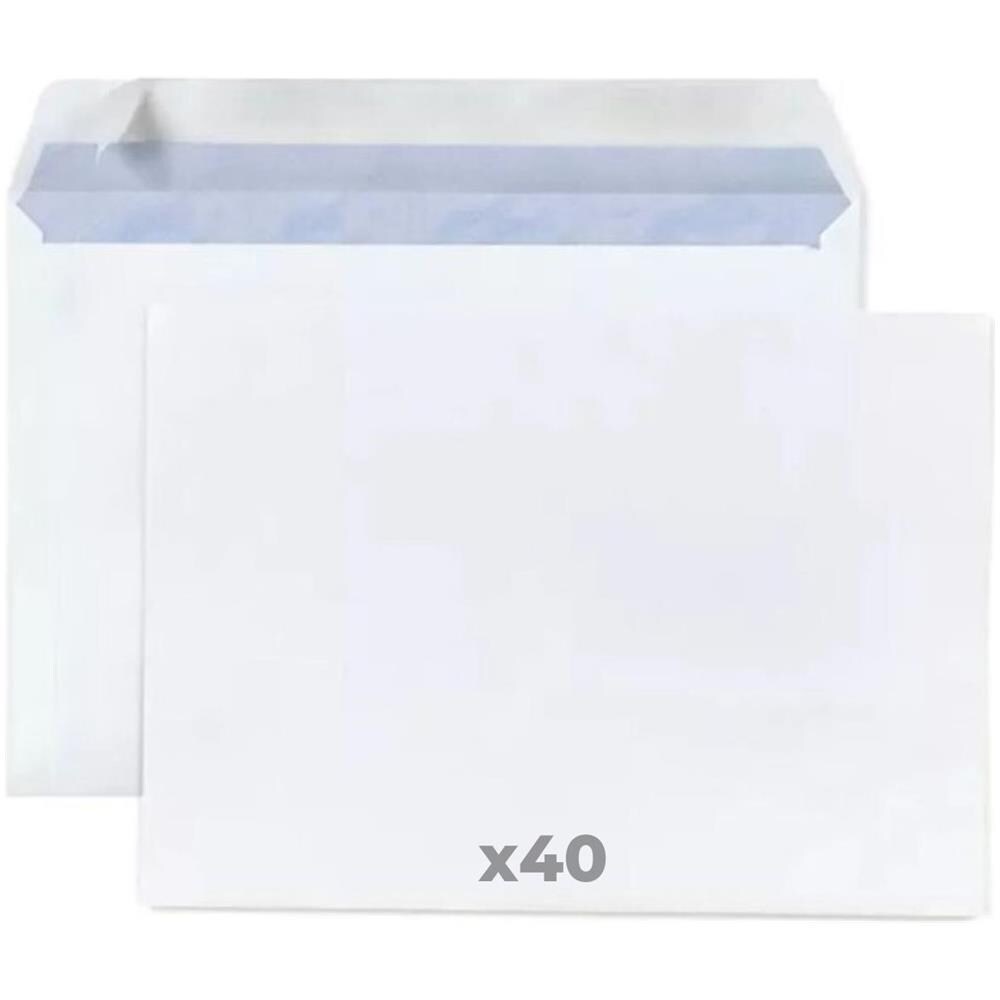 40 Buste Di Carta Bianca 80 G - 16,2 X 22,9 Cm - Foto 1