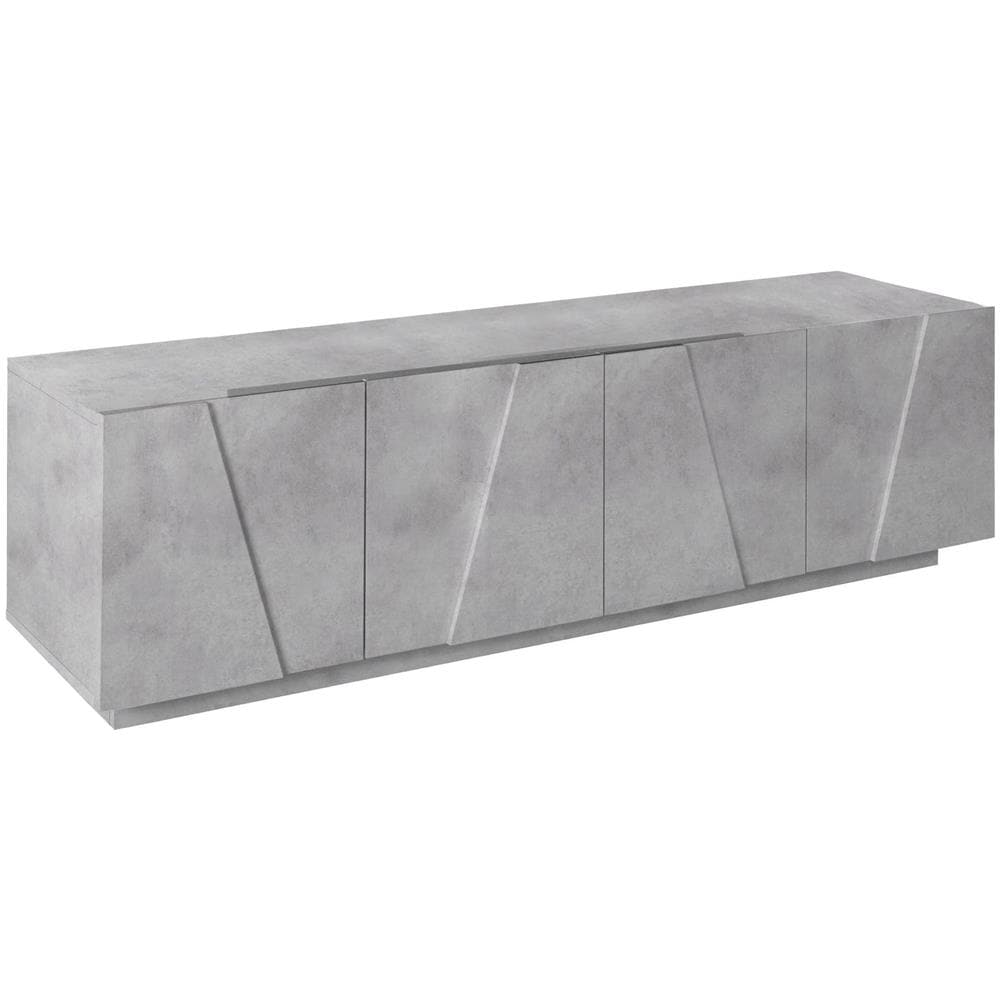 Mobile Porta Tv Raul, Credenza Bassa Da Soggiorno, Base Porta Tv, 100% Made In Italy, Cm 162x44h46, Cemento - Foto 2
