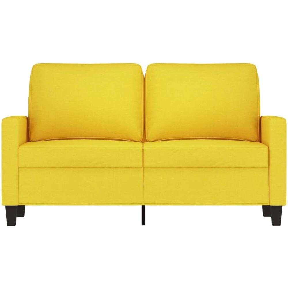Divano A 2 Posti Giallo Chiaro 120 Cm In Tessuto - Foto 3