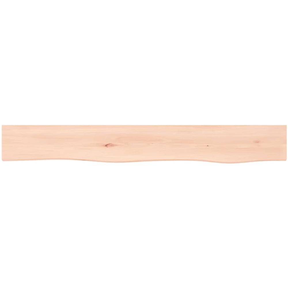 Ripiano a Parete 80x10x4 cm Legno Massello Rovere Non Trattato - Foto 2