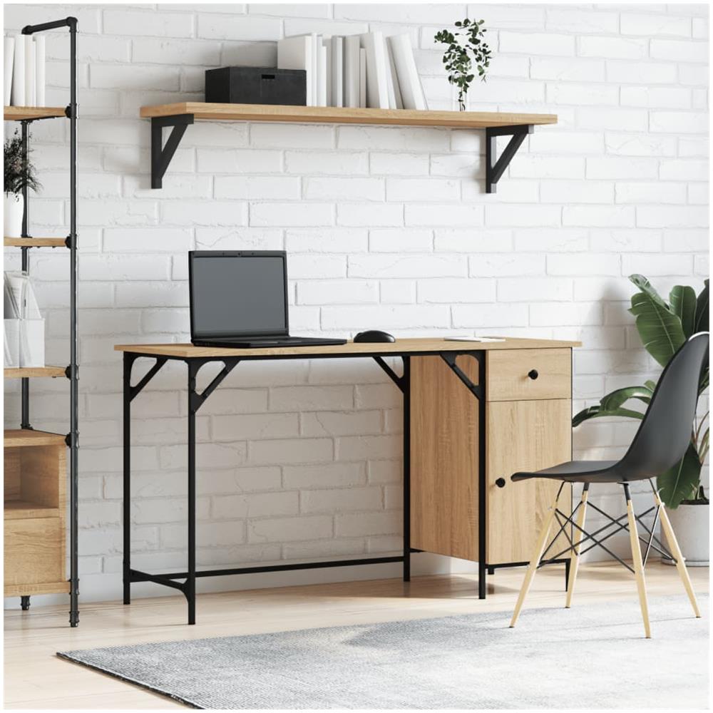 Scrivania Computer Rovere Sonoma 131x48x75 Cm Legno Multistrato - Foto 1