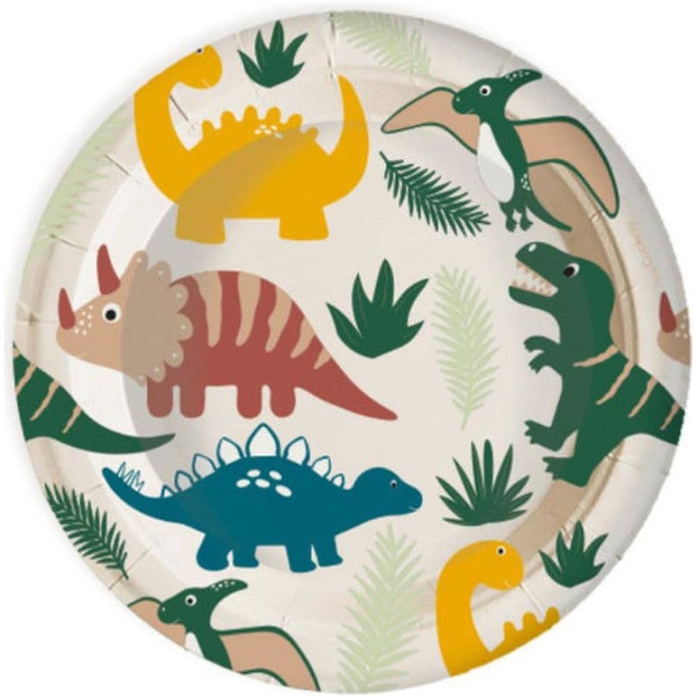 8 Piatti Di Cartone Ø 23 Cm - Dino - Foto 1