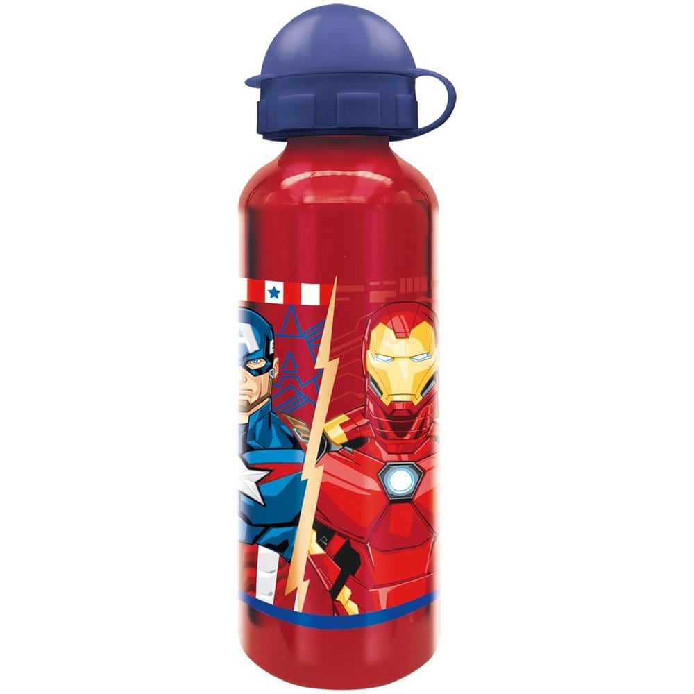 Borraccia Rossa Per Bambini In Alluminio Avengers 530 Ml Con Beccuccio E Tappo Di Sicurezza - Foto 1