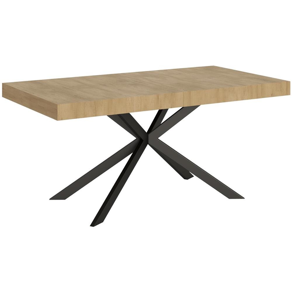 Tavolo allungabile 90x160/420 cm Plaker quercia natura gambe antracite - Foto 1