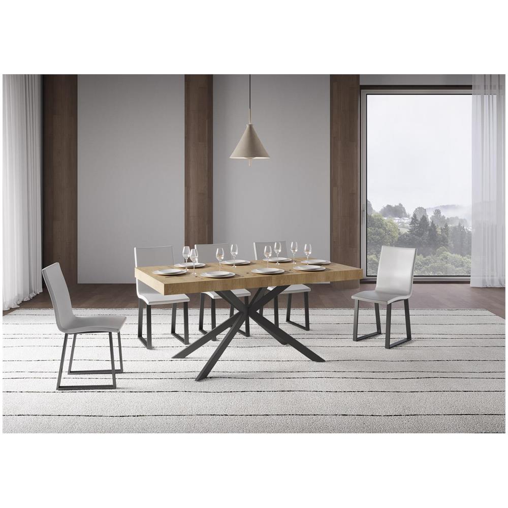 Tavolo allungabile 90x160/420 cm Plaker quercia natura gambe antracite - Foto 2