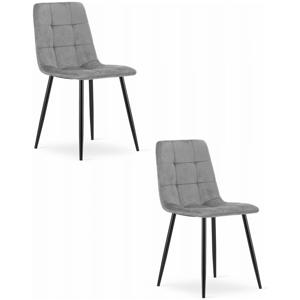 PYRA CHAIR Velluto grigio chiaro Design moderno x2 - Foto 1