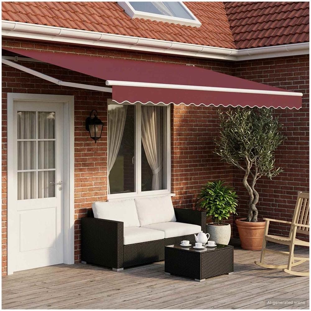 Tenda retrattile manuale con LED Borgogna e Bianco 4 x 2 m - Foto 1