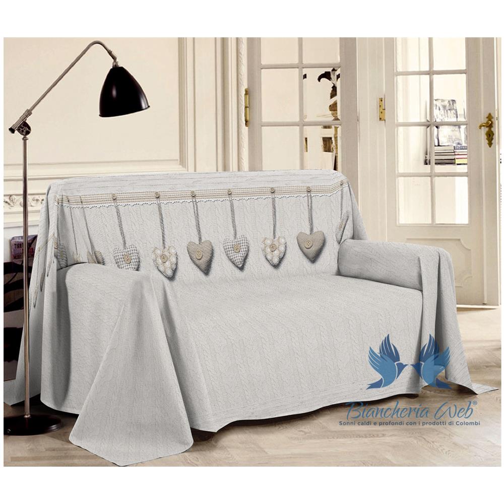 Telo Arredo Linea Pensieri Delicati Disegno Cuore Appeso Singolo Beige - Foto 1